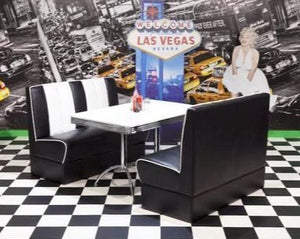 Ronnie American Retro Booth Diner Set in Black