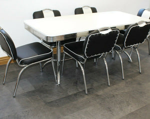 Large Booth Table With Black Studded Chairs