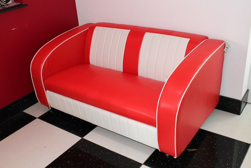 Red and White Sofa Just Americana