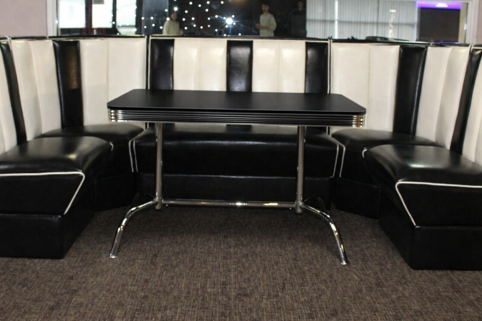 Commercially Graded Black Full Booth Set With Black Table