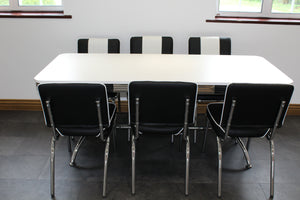 Large Booth Table Black Diner Set