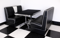 Black Nashville Booth Diner Set With Black Booth Table