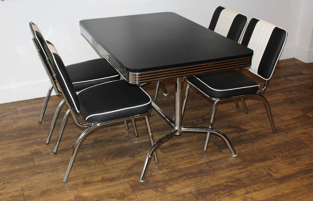 Black Diner Set With Black Booth Table