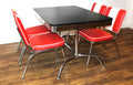 Red Diner Set With Black Booth Table