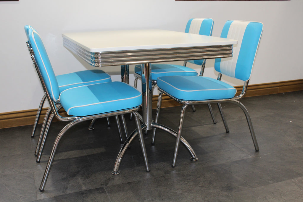 Booth Table Blue Diner Set