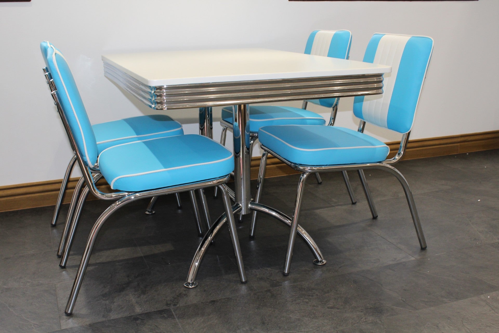 Booth Table Blue Diner Set