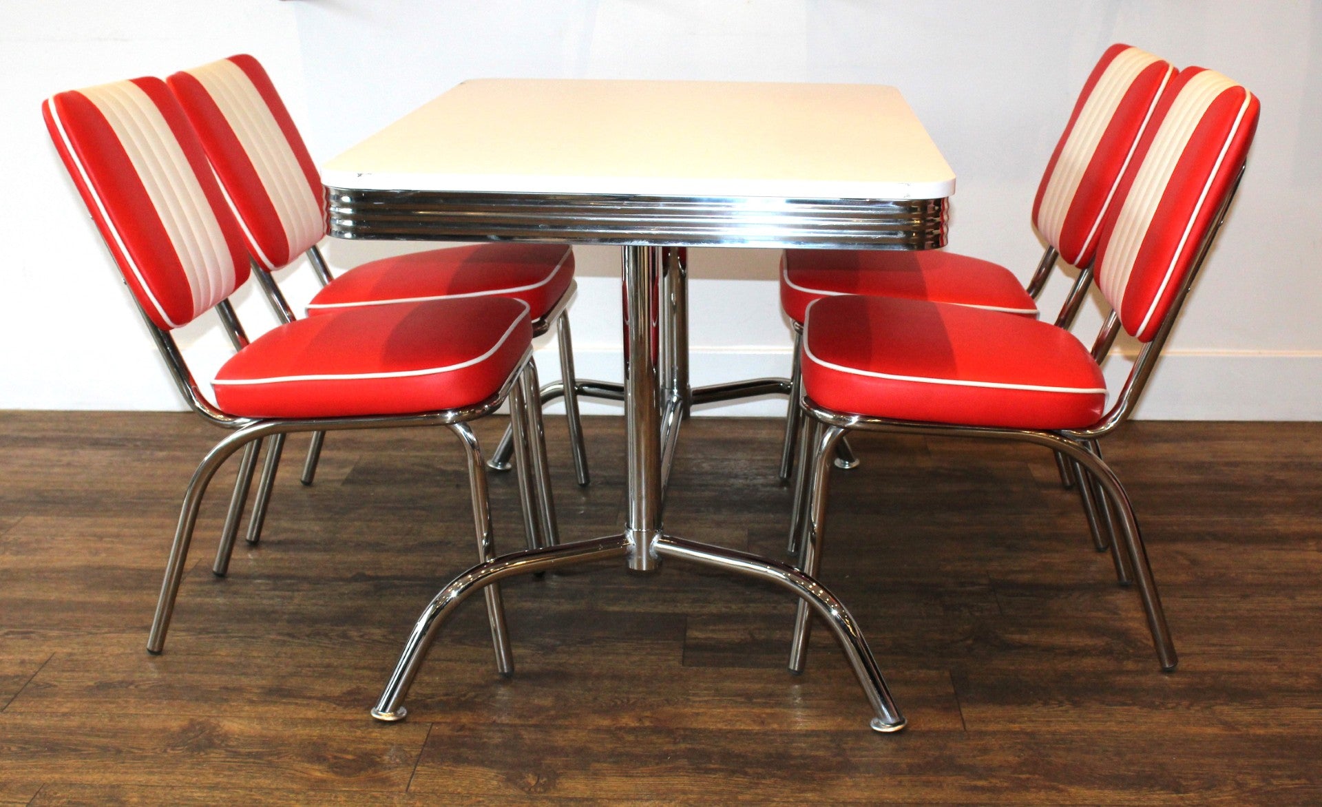 Commercially Graded Booth Table Red Diner Set