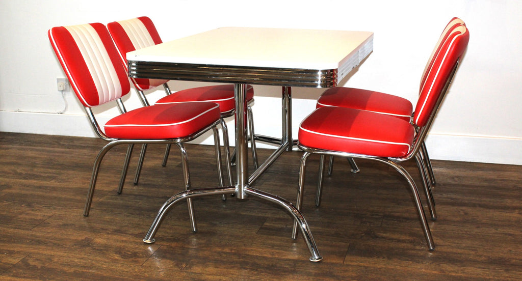 Commercially Graded Booth Table Red Diner Set