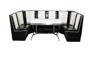 Commercially Graded Black Full Booth Set With White Table