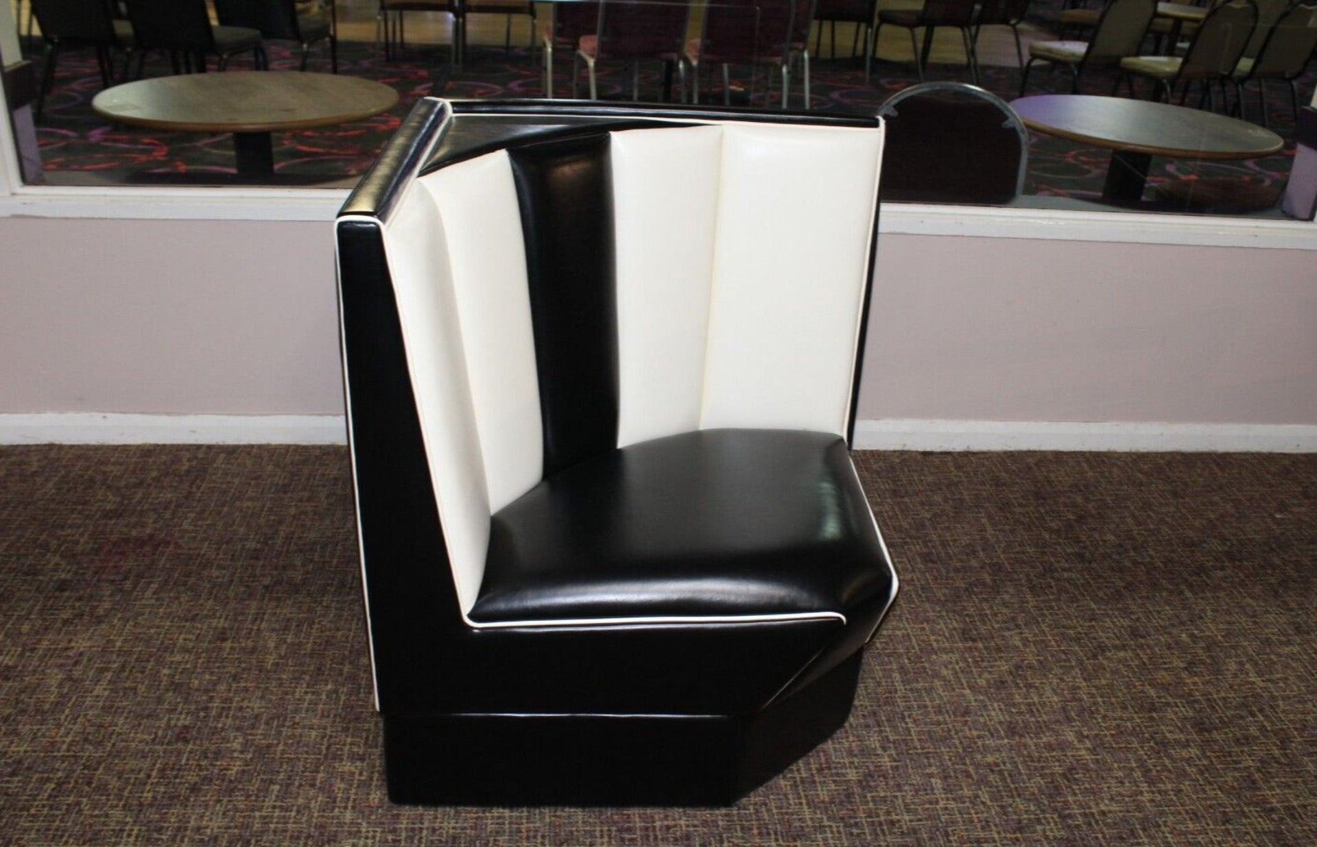 Commercially Graded Black Corner Booth Second