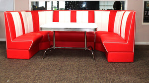 Commercially Graded Red Full Booth Set With White Table