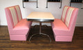 Commercially Graded Pink Booths With White Table