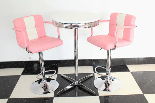 Bistro Set Pink and White – Claw Base
