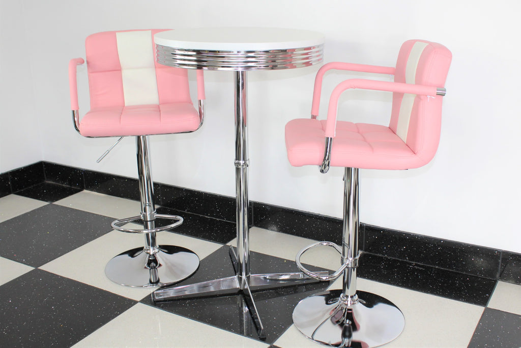 Bistro Set Pink and White – Claw Base