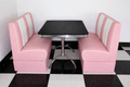 Pink Double Booths With Black Table