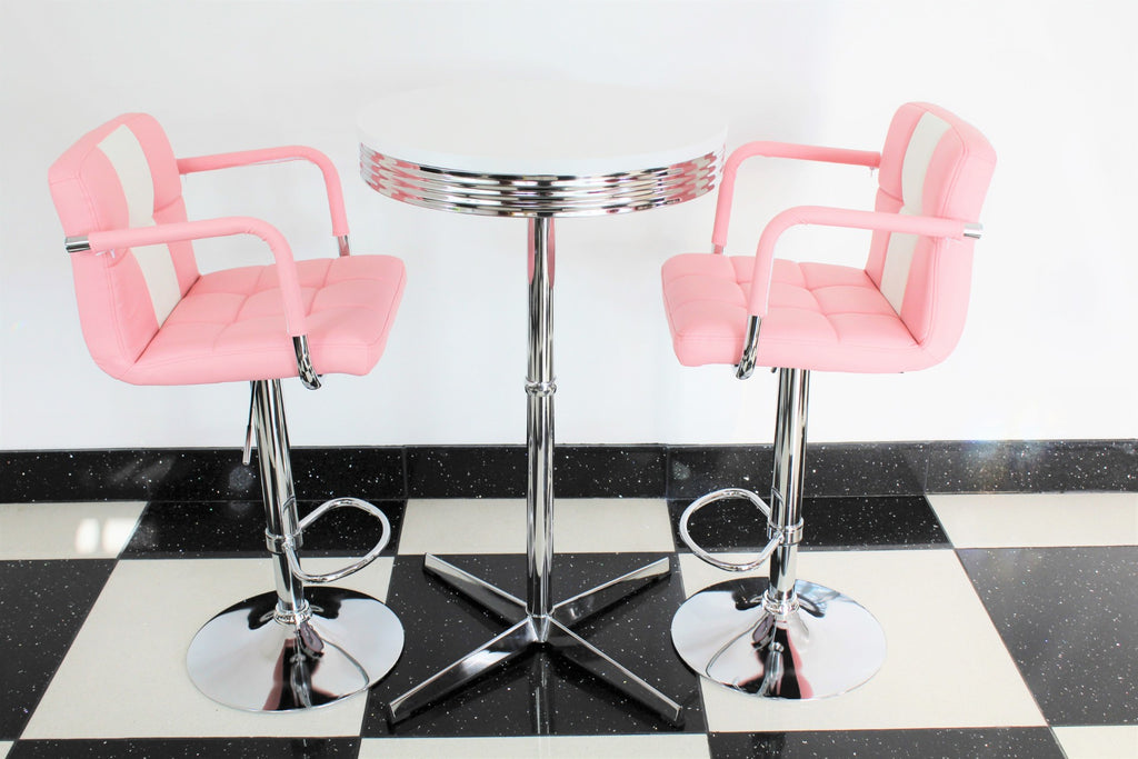 Bistro Set Pink and White – Claw Base