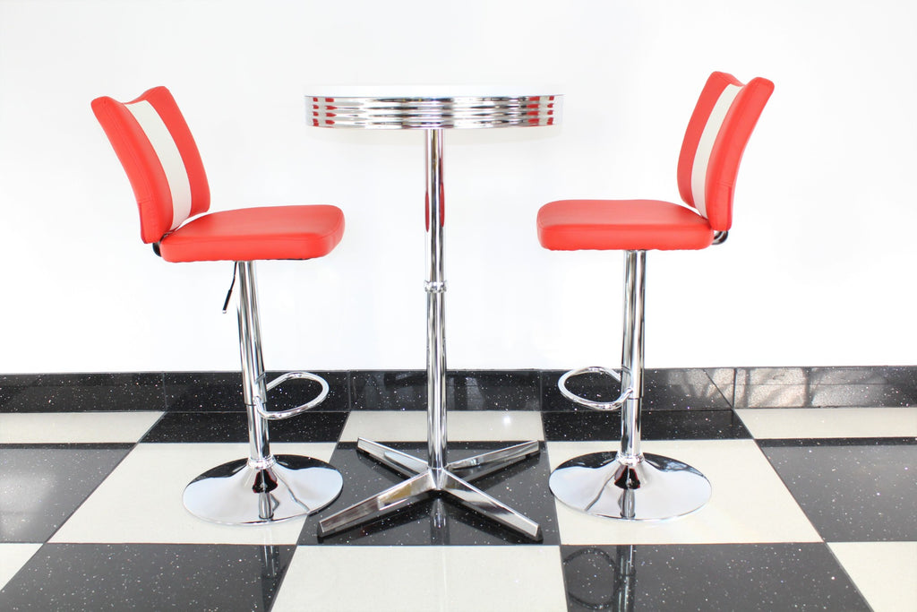 Red Bistro Set with Claw Base Table