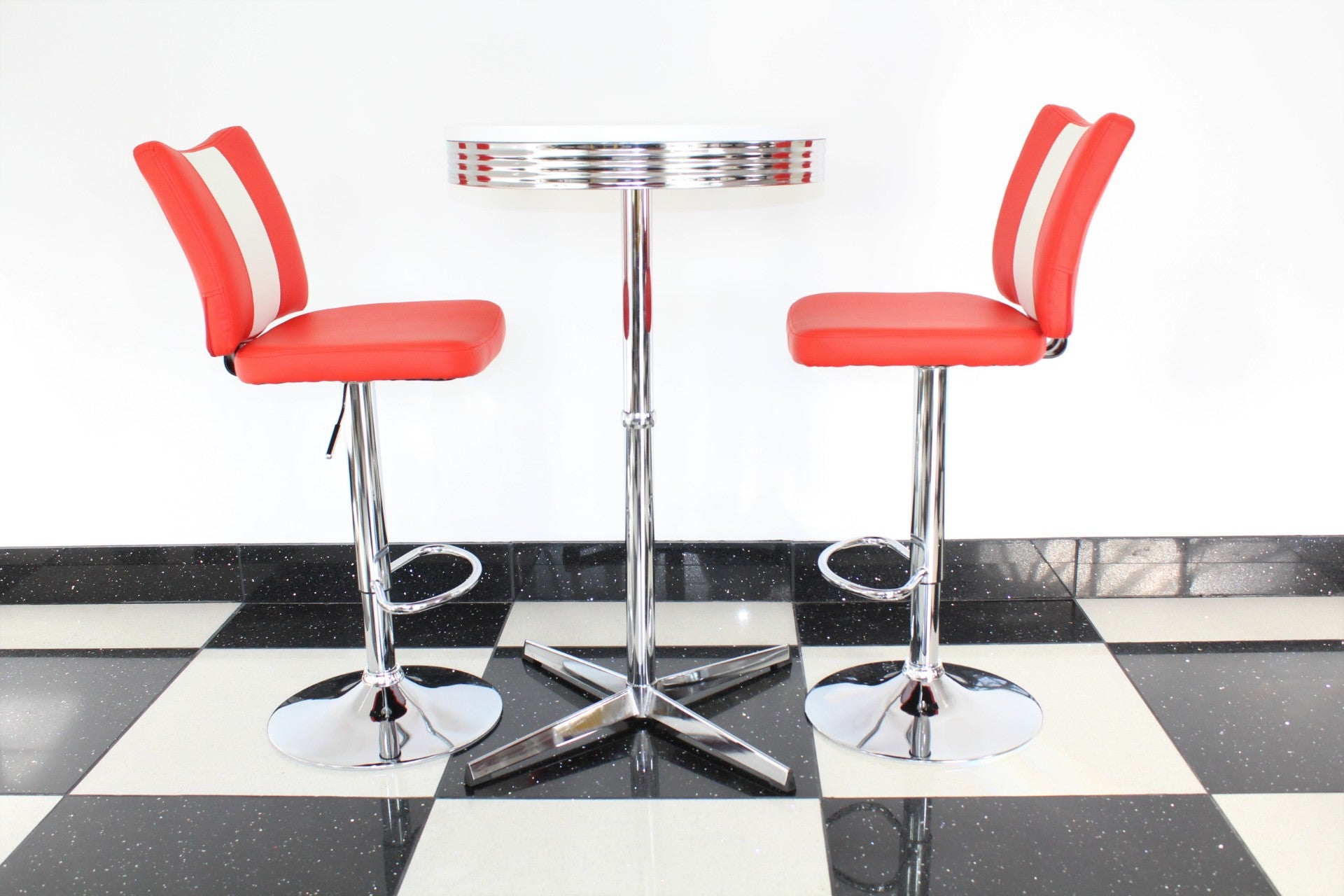 Red Bistro Set with Claw Base Table