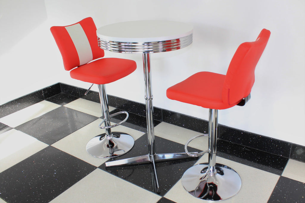 Red Bistro Set with Claw Base Table