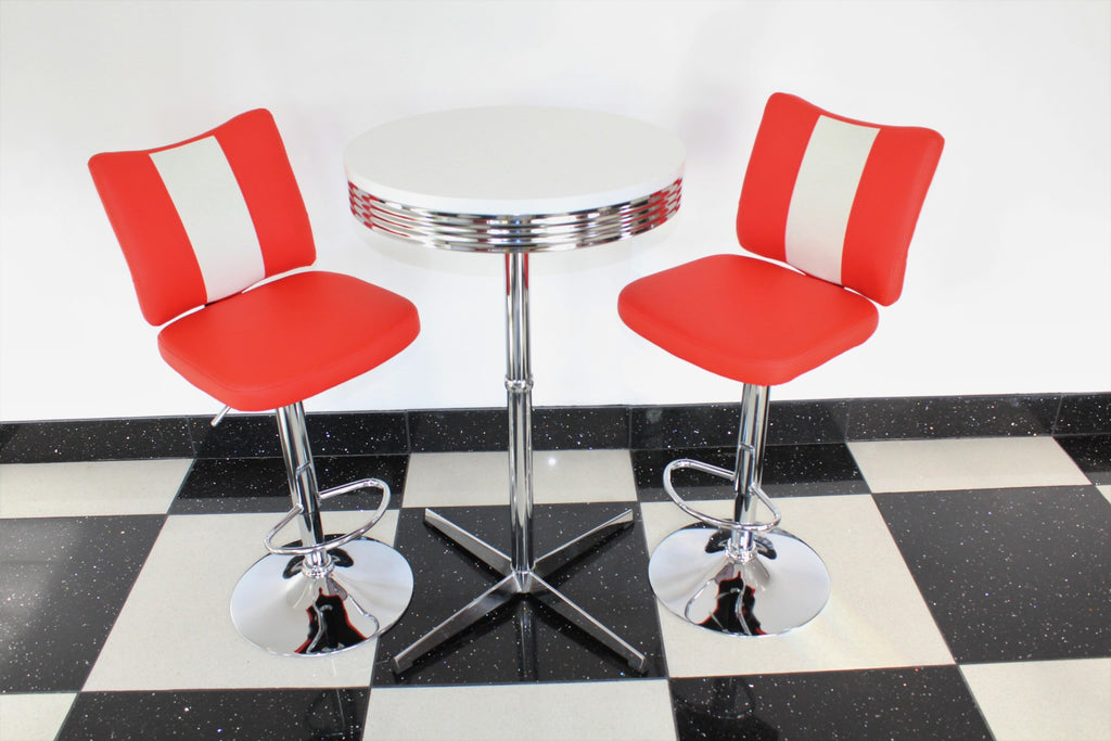Red Bistro Set with Claw Base Table