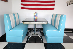 Ed's American Retro Booth Diner Set in Blue and White