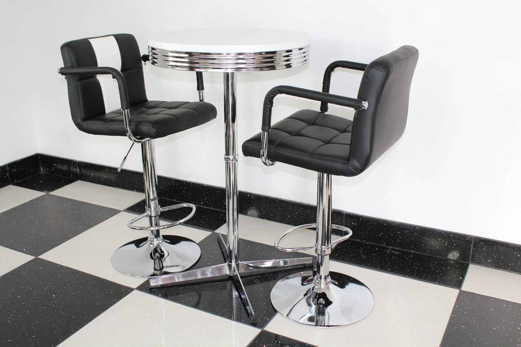 Claw Base Black & White Bistro Set 