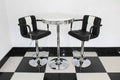 Round Base Black & White Bistro Set 
