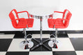Bistro Set Red and White – Claw Base