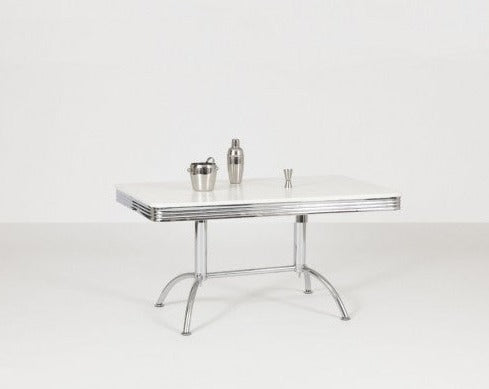 Rectangular Retro Diner Table White