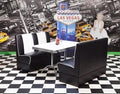 Ronnie American Retro Booth Diner Set in Black