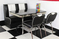 American Booth and Two Chair Set Black With High Gloss Black Booth Table
