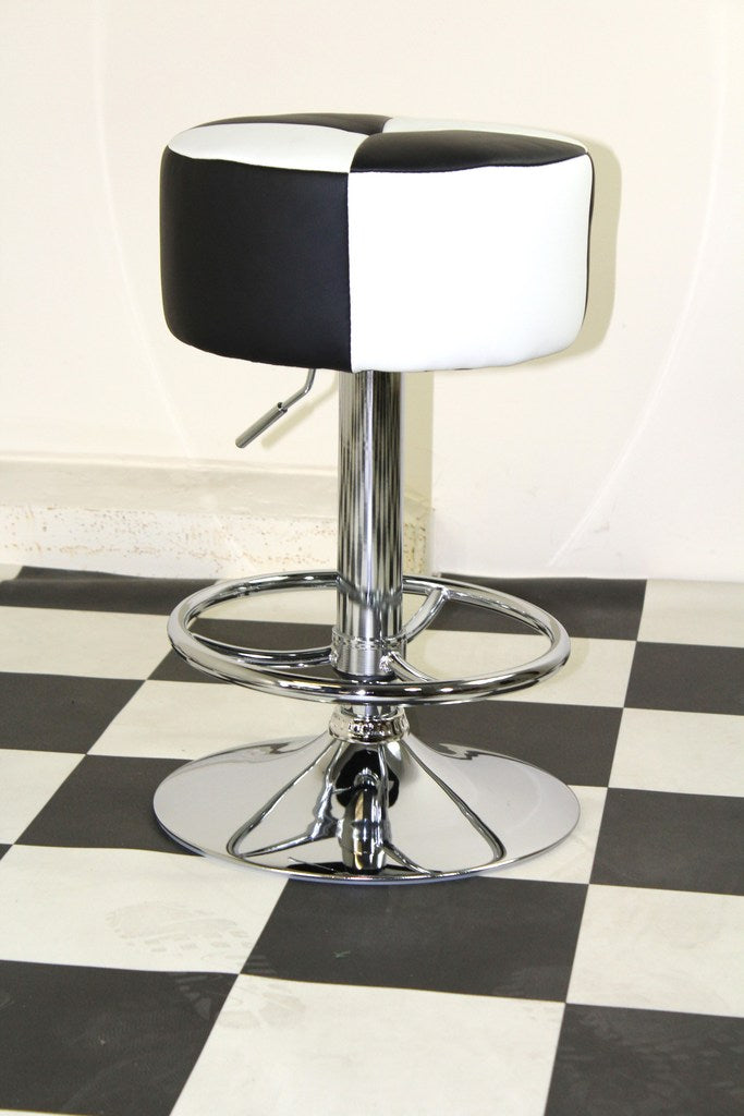 Black/White Round Stool
