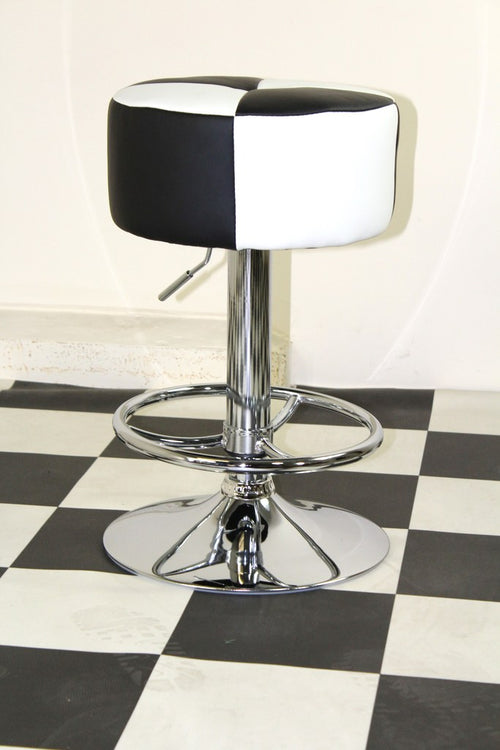 Black/White Round Stool