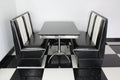 Commercially Graded Black Booths With Black Table