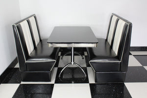 Commercially Graded Black Booths With Black Table