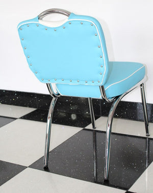 50’s Style Retro Blue and White Single Chair