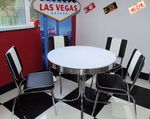 Budget Round Table Black Diner Set