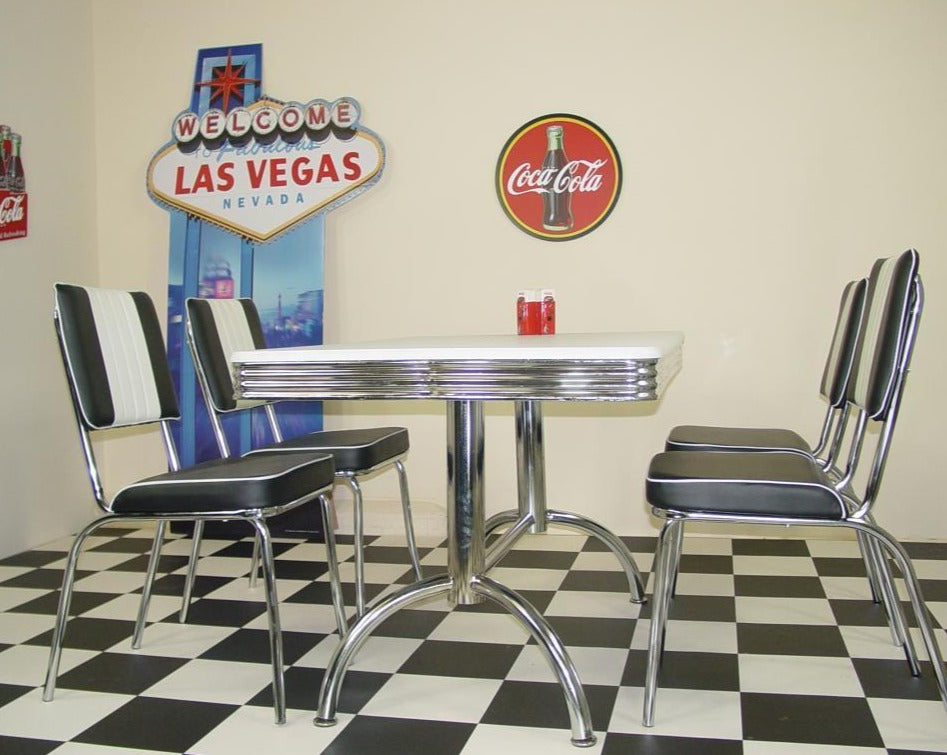 Booth Table Black Diner Set