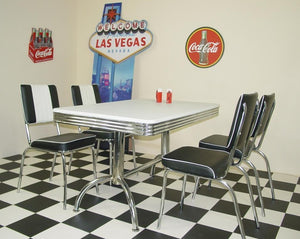 Budget Booth Table Black Diner Set
