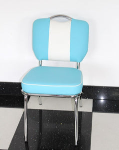 50’s Style Retro Blue and White Single Chair