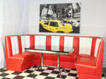 Commercially Graded Full Booth Diner Set With Black Table