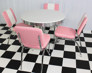 Budget Round Table Pink Diner Set