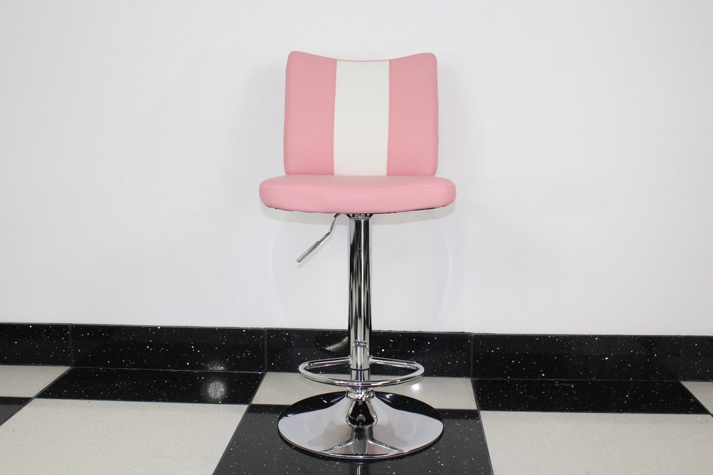 Pink Bar Stool With Back Pad