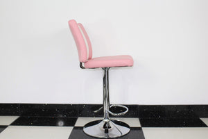 Pink Bar Stool With Back Pad