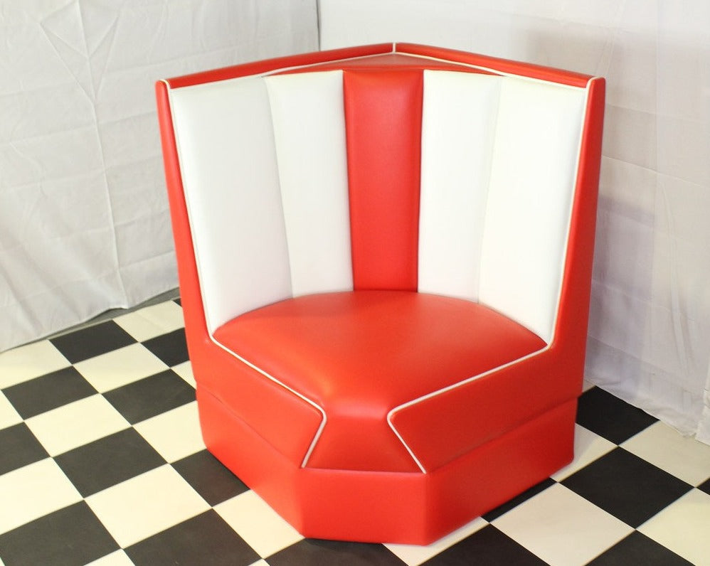 Red corner booth