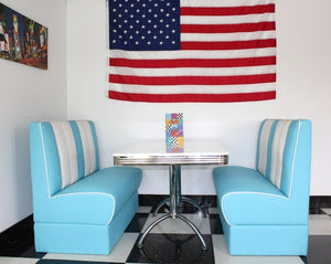 Ronnie American Retro Booth Diner Set in Blue