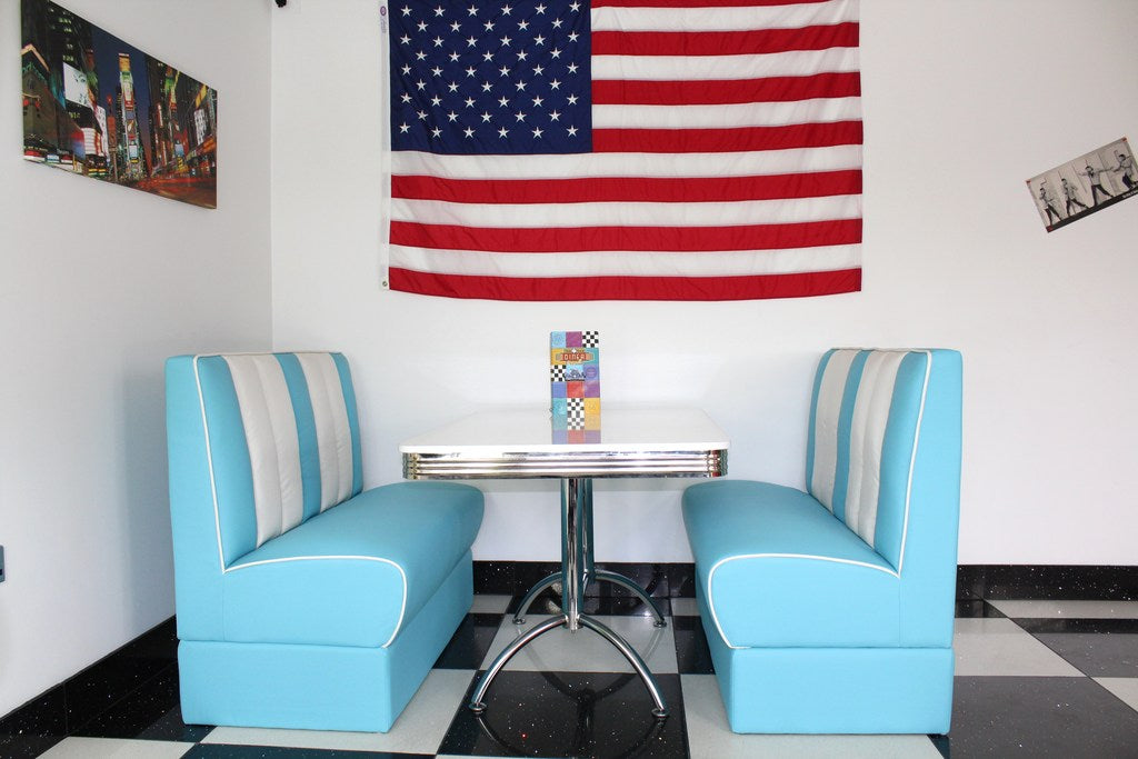 Ronnie American Retro Booth Diner Set in Blue