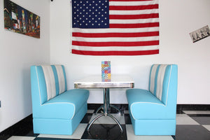 Ronnie American Retro Booth Diner Set in Blue