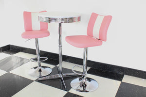 Pink Bistro Set with Claw Base Table